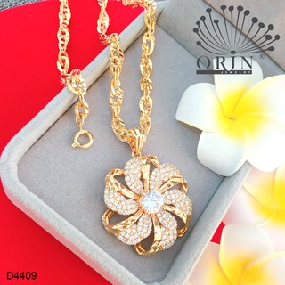 Dây chuyền nữ dây khế mặt hoa mai cánh xoáy nhỏ đính đá thiết kế cao cấp Orin D4409