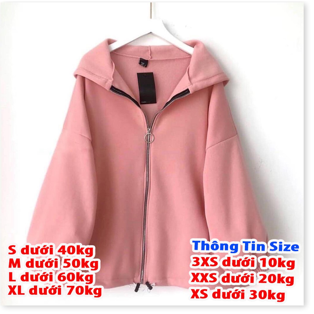 [FREESHIP TOÀN QUỐC] Áo khoác nữ form rộng hàn quốc, áo hoodie nữ form rộng đi học có dây kéo