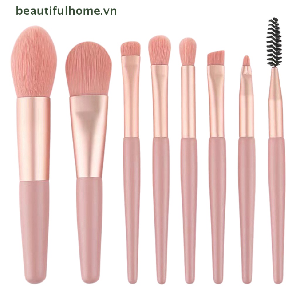 Set 8 Cọ Trang Điểm Mini Lông Mềm Kích Thước Nhỏ Gọn