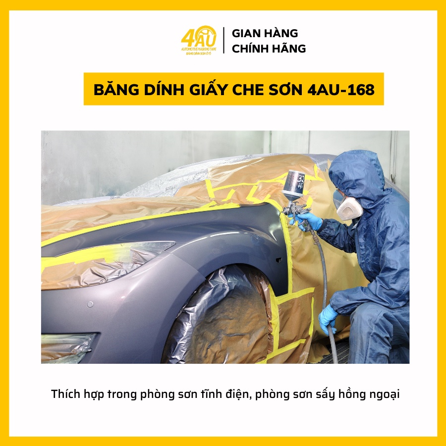 Băng keo giấy đủ size không để lại keo 4AU Băng dính vàng viết chữ, chặn màu nước, màu Acrylic, sơn, chịu nhiệt_VATTUSON