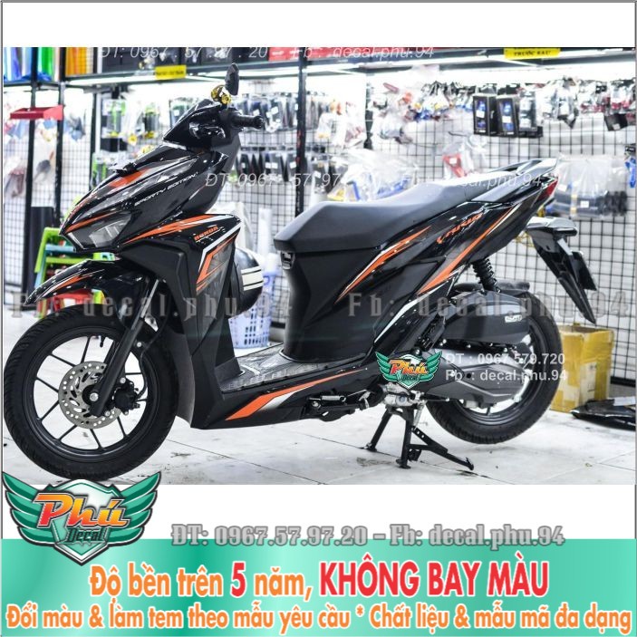 Tem rời Vario Đen chỉ cam mẫu mới (B)
