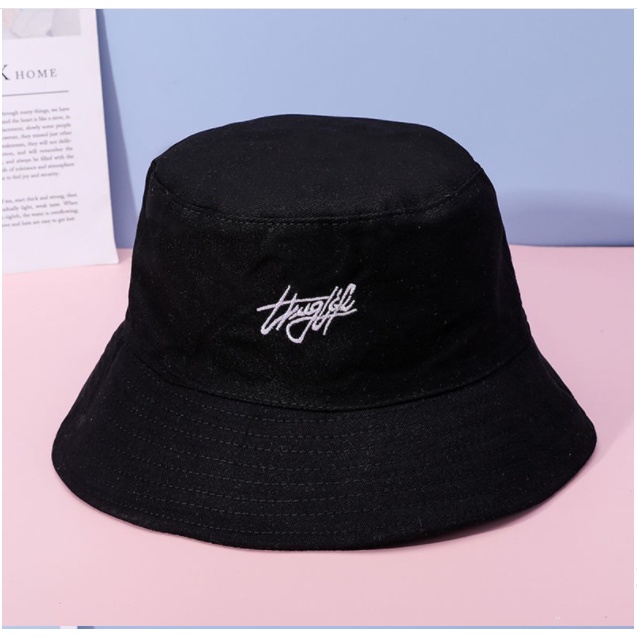 Mũ Nón Bucket thuglife hai mặt vành tròn chất cotton đẹp form unisex nam nữ ẢNH THẬT - B25