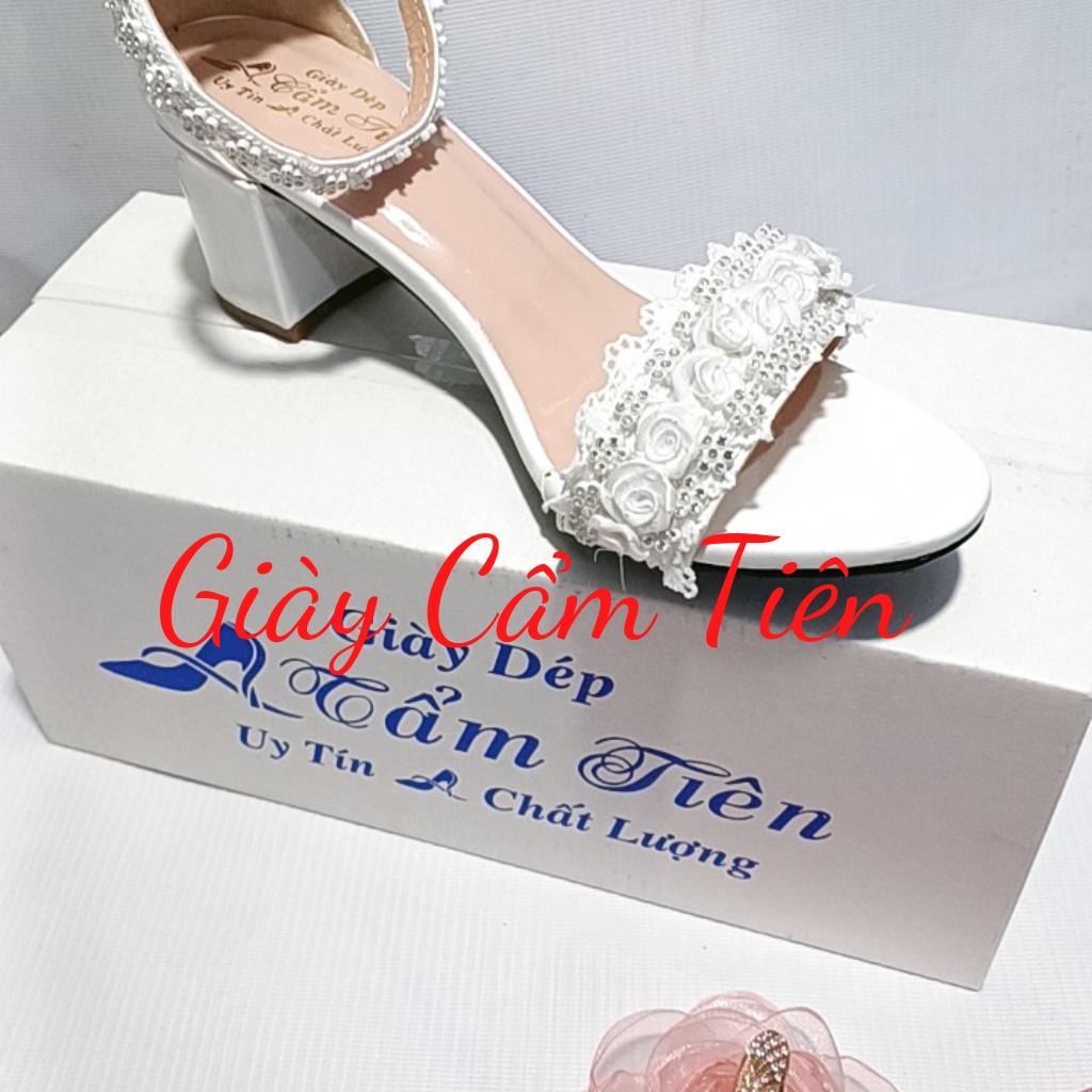 Giày cưới xăng đan Cẩm Tiên cao 3cm đến 9cm