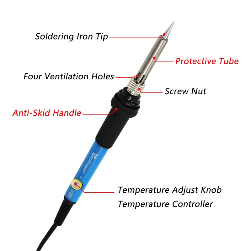 11 pcs 60W-220V  adjustable temperature LCD electric soldering iron welding tool pump electric soldering iron