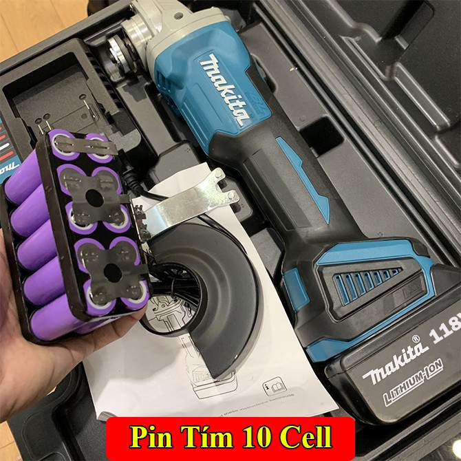 Máy mài pin Makita 118V cầm·tay, máy cắt gạch, mài góc nhọn, máy mài sắt, ,máy mài kim loại- Pin 10 CELL, Lõi đồng 100%.