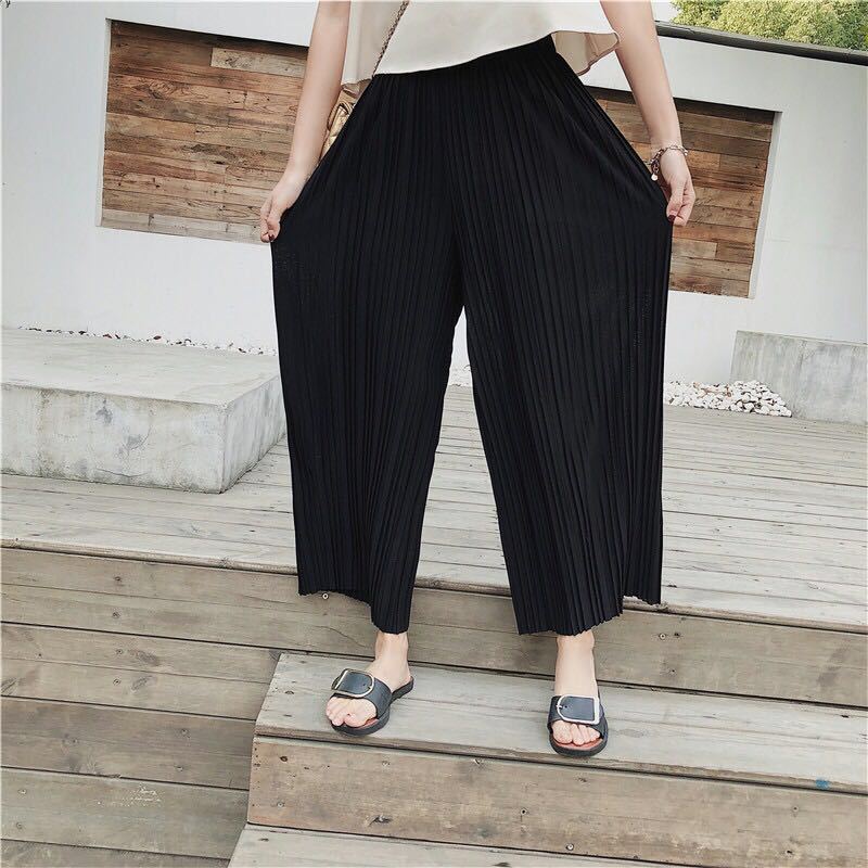 Quần Chiffon Ống Rộng Lưng Cao Xếp Ly Phong Cách Hàn Quốc Mới Cho Nữ 2021 | BigBuy360 - bigbuy360.vn