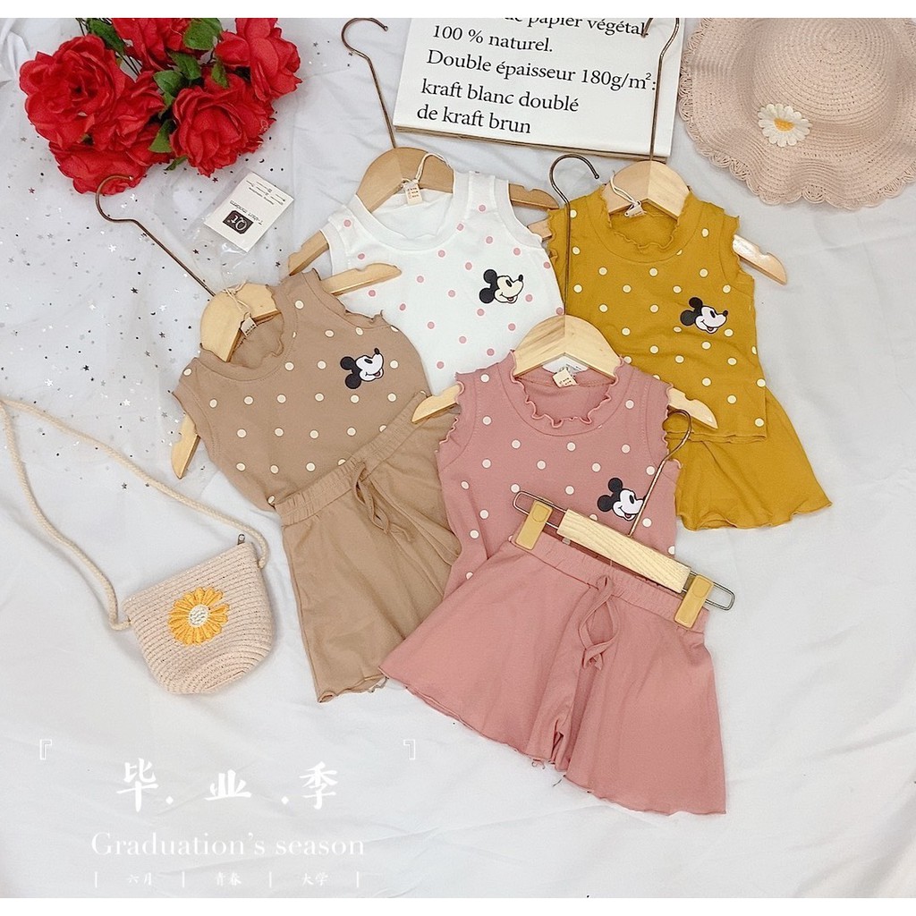Set Mickey chấm bi cực xinh cho bé