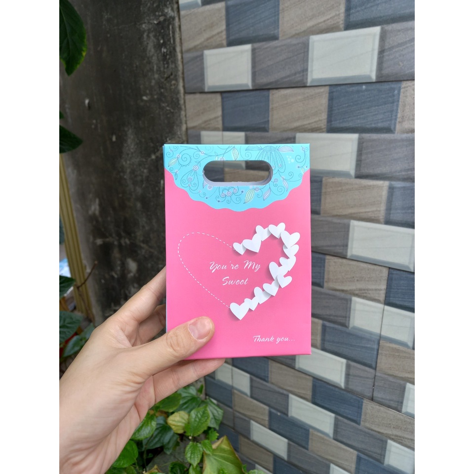 50 cái - Túi giấy nắp gấp mini đựng son môi quà tặng mỹ phẩm nhỏ = Mẫu số 17