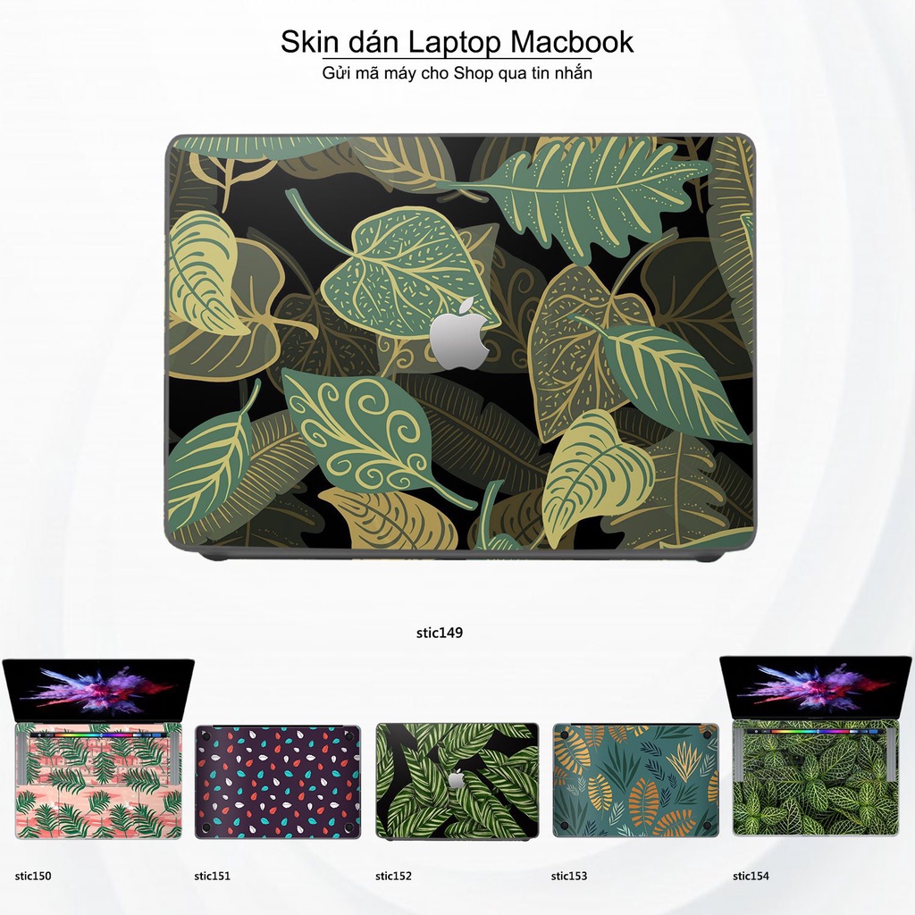 Skin dán Macbook mẫu Hoa văn sticker (đã cắt sẵn, inbox mã máy cho shop)