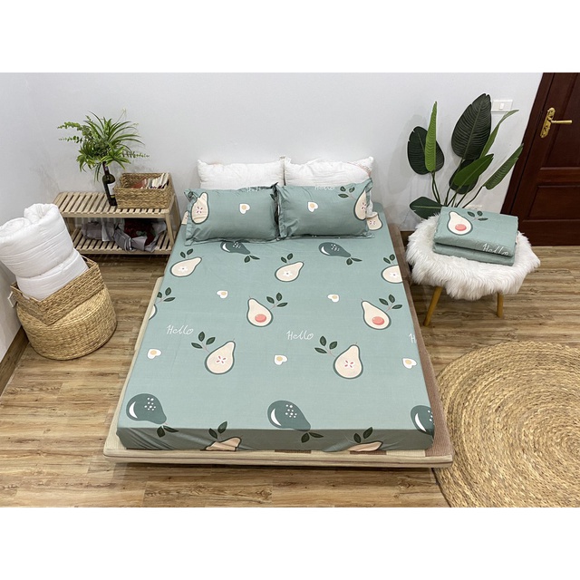 SET GA CHUN VÀ 2 VỎ GỐI NẰM COTTON POLY MẪU HOT NHẤT HÈ 2021