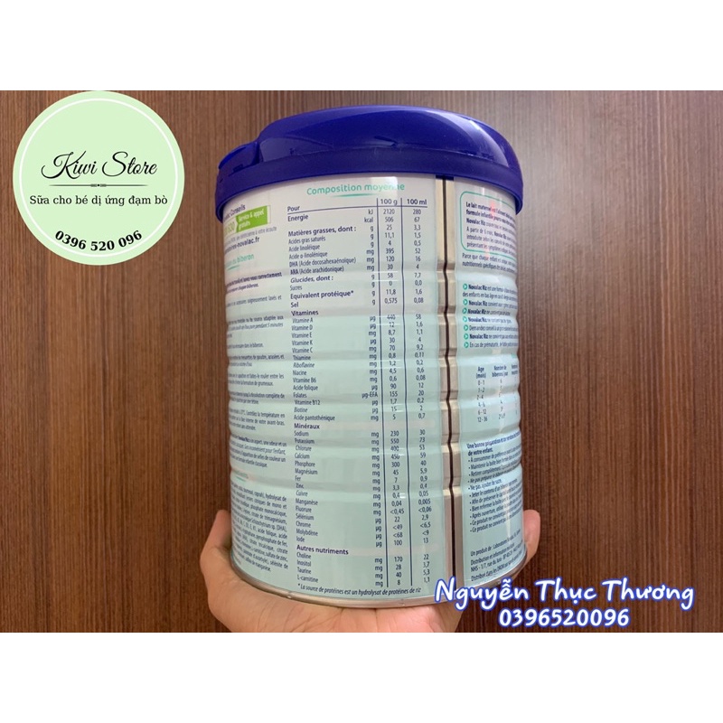 Sữa gạo Novalac Riz cho bé dị ứng đạm sữa bò Pháp 0-36 tháng 800gr