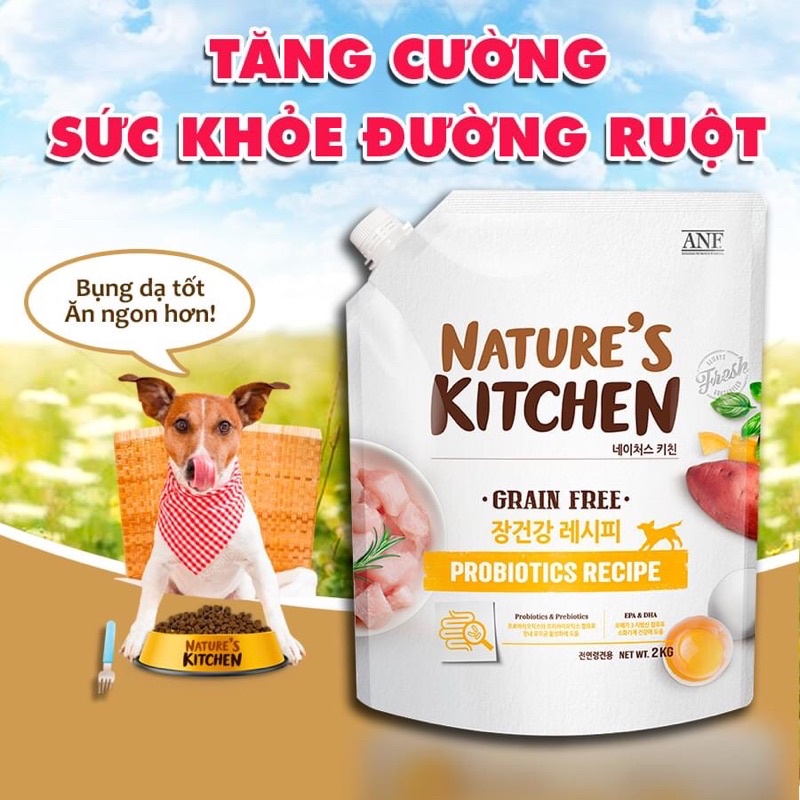 [HOT SALE MÙA DỊCH] ANF - Nature's Kitchen - Hạt thức ăn tăng cường sức khỏe đường ruột cho chó mọi lứa tuổi 2kg