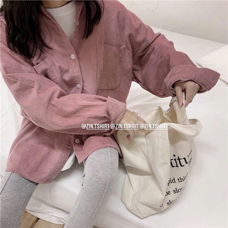 ÁO KHOÁC SƠ MI NHUNG DÁNG RỘNG PHONG CÁCH HÀN QUỐC | BigBuy360 - bigbuy360.vn