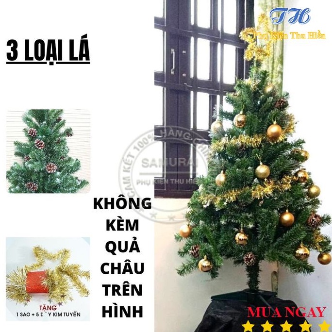 Cây thông noel 1m2 trang trí giáng sinh cho nhà cửa, phòng khách, phòng ngủ + Tặng 1 Ngôi Sao Và 2 Dây Kim Tuyến