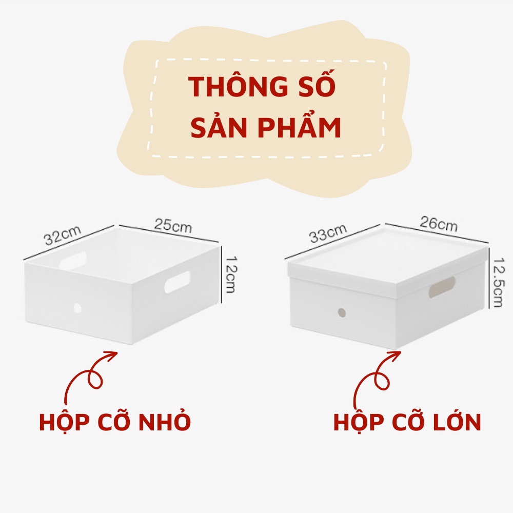 Hộp nhựa đựng đồ đa năng màu trắng có nắp có thể xếp chồng tay cầm bên hông hộp chất lượng cao cấp siêu bền đẹp deocr