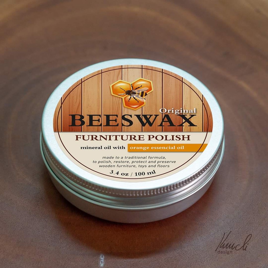 Sáp ong BEES WAX  phục hồi, đánh bóng, bảo vệ bề mặt đồ gỗ, sàn gỗ, đồ chơi gỗ 100ml