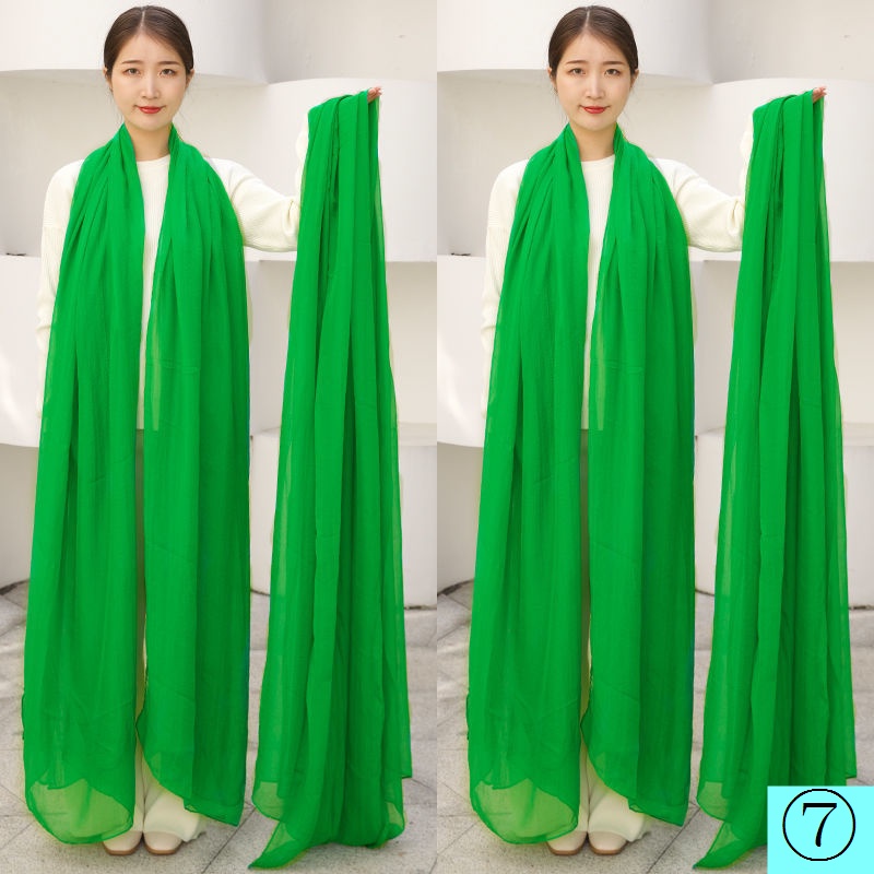 Khăn Choàng Dài 3m Vải Lụa Màu Đỏ Thời Trang Thu Đông Ấm Áp Cho Nữ