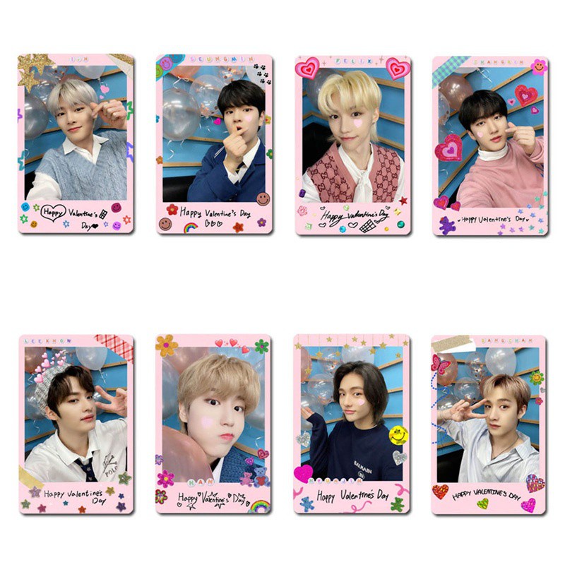 Set 8 tấm thẻ hình lomo nhóm nhạc Stray Kids