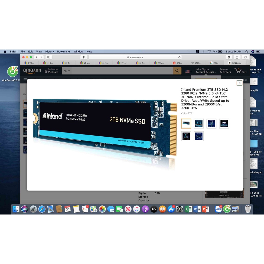 Ổ cứng SSD NVME M.2 PCIe Intel SSD 660p 1TB, Western Digital SN550 512GB, Inland Premium 1TB