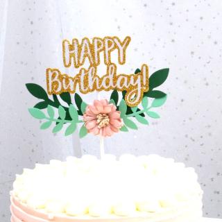Topper HPBD vòng hoa