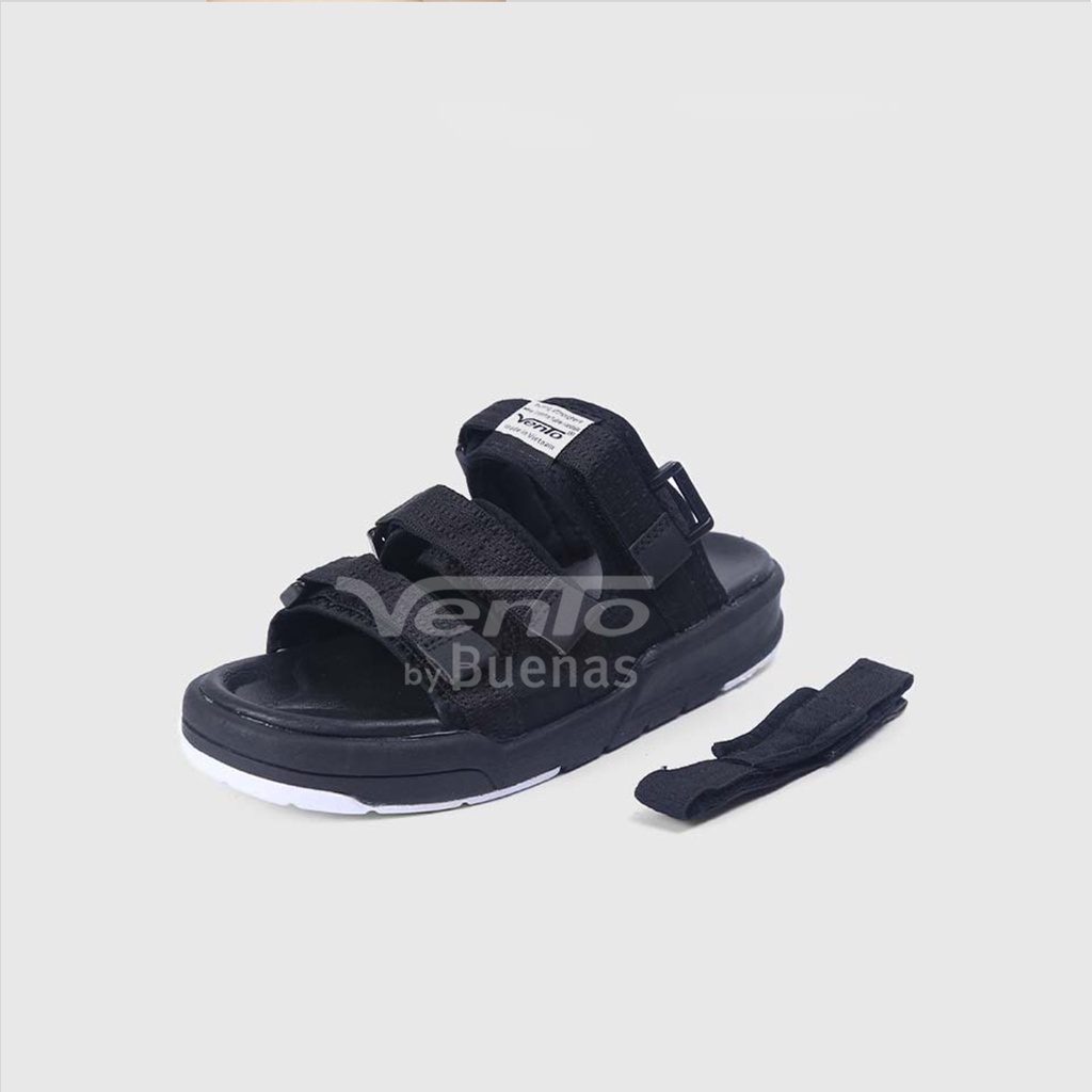 Sandal vento nam nữ SD-1001 - đen trắng 01 - giày dép xăng-đan quai hậu học sinh đế cao 3 phân chính hãng