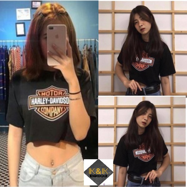 Áo Croptop in hình Motor Harley cá tính siêu hot