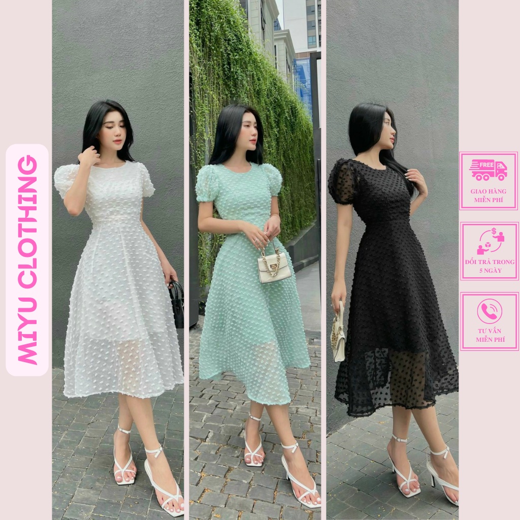 Váy dự tiệc cưới dạo phố chụp hình kỉ yếu dáng xòe sang trọng đầm dự tiệc thoải mái sang chảnh