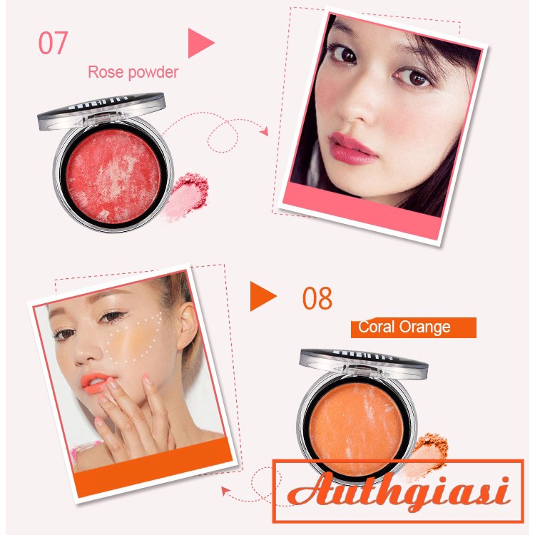 [SẴN 8 TONE] Phấn má khoáng nhũ bắt sáng cực xinh Ubub kèm gương và chổi tán má hồng