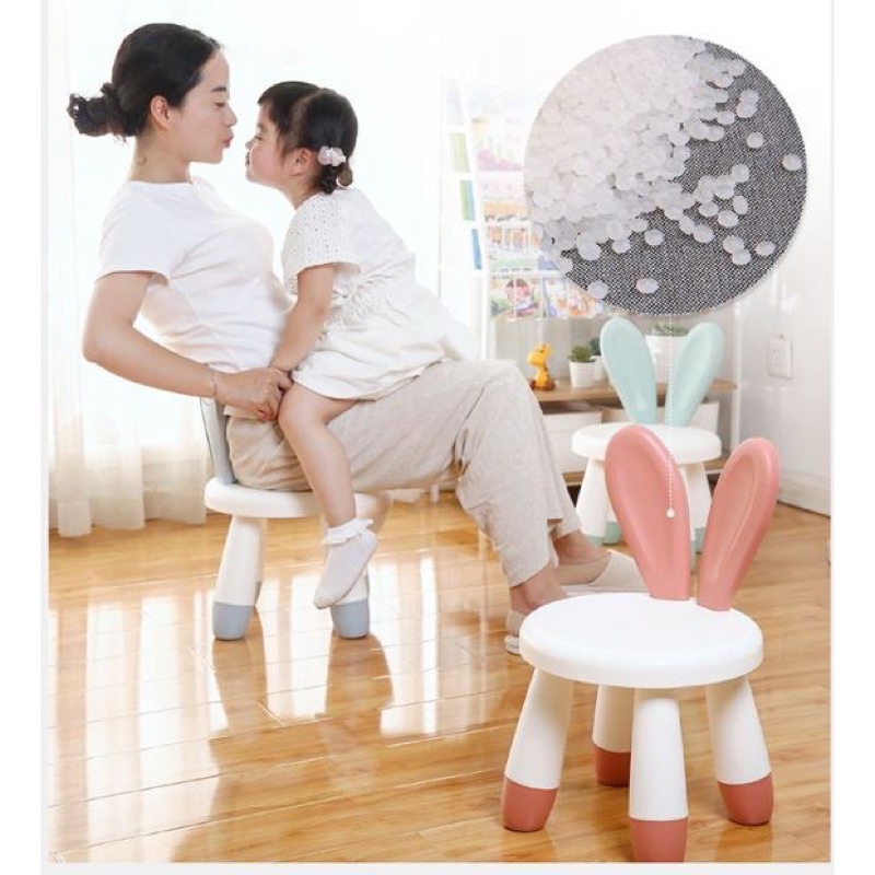 Ghế tai thỏ cho trẻ em mẫu giáo chất liệu an toàn chống trơn trượt tai thỏ chắc chắn, decor hàn quốc