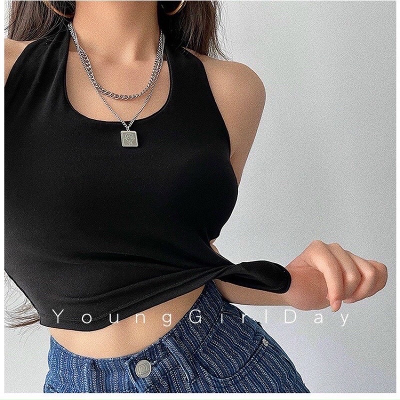Áo croptop cổ yếm