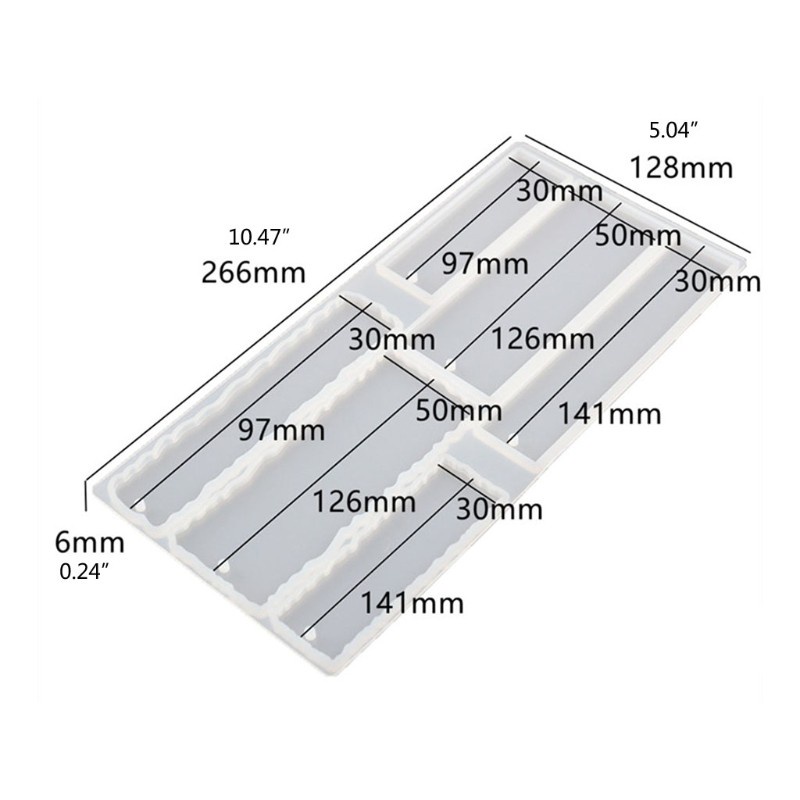 Khuôn Silicone Làm Thẻ Đánh Dấu Sách Hình Chữ Nhật Tiện Dụng