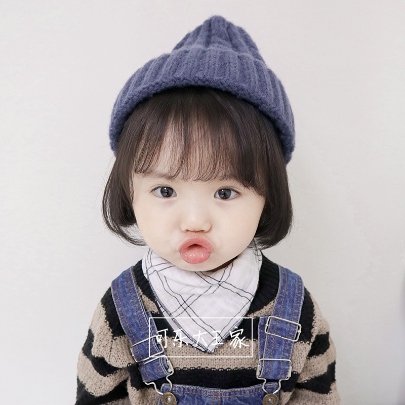 Mũ Len Tròng Đầu Màu Trơn Giữ Ấm Mùa Thu Đông Phong Cách Hàn Quốc Cho Bé Trai / Gái
