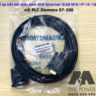 Cáp kết nối màn hình HMI Weintek TK6070IH/IP/IK/IQ với PLC Siemens S7-200 dài 2M