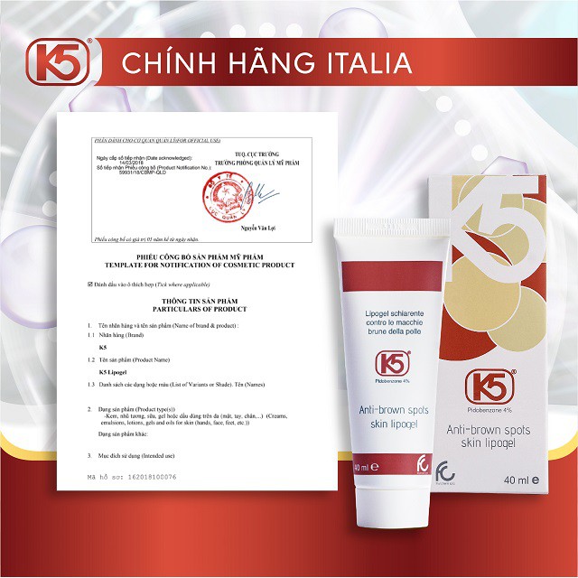 Kem Xóa Nám Mảng, Nám Chân Sâu, Nám Sau Sinh K5 LIPOGEL - Bác Sĩ Da Liễu Tin Dùng Mờ Nám Chỉ Sau 4-6 Tuần 40ml