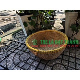 Thúng tre bền đẹp, dây màu vàng cực bền, SIZE LỚN cho các cửa hàng bán gạo và trái cây
