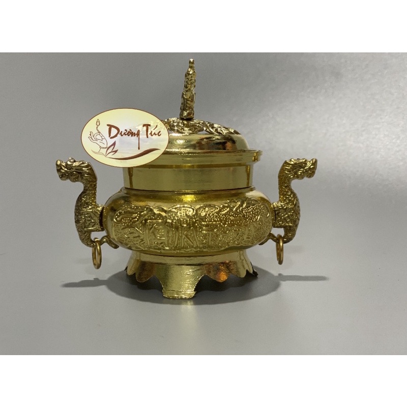 Lư Xông Trầm Hương - Hai Con Rồng - bằng hợp kim