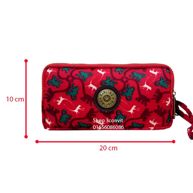 Ví cầm tay 3 ngăn Kipling size 20*10 cm | BigBuy360 - bigbuy360.vn
