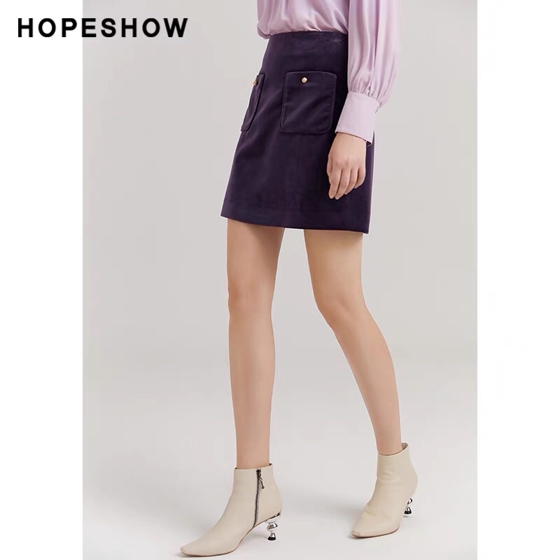 Chân váy nhung tím Hopeshow