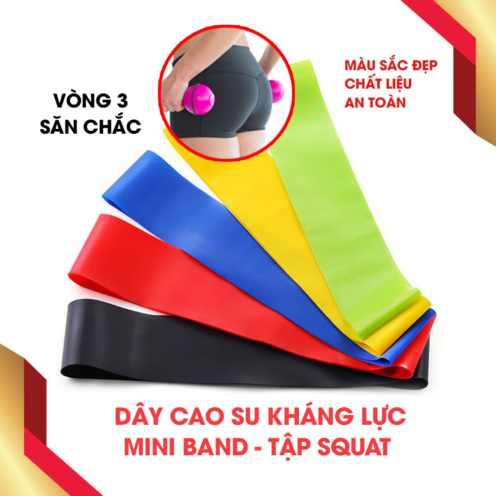 Dây Cao Su Kháng Lực Mini Band Tập Squat ❤️️ Đồ Dùng Thể Thao Tại Nhà YTP Đa Năng ❤️️ Vòng Cao Su Đàn Hồi Kháng Lực