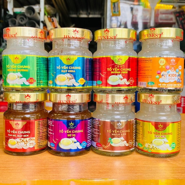 Yến chưng sẵn Khánh Hoà mix đủ vị nguyên chất - COMBO 10 Hũ