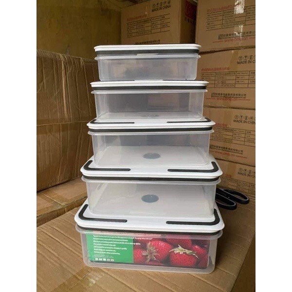 Hộp nhựa thực phẩm set 5 cái, hộp nhựa đựng thức ăn tủ lạnh
