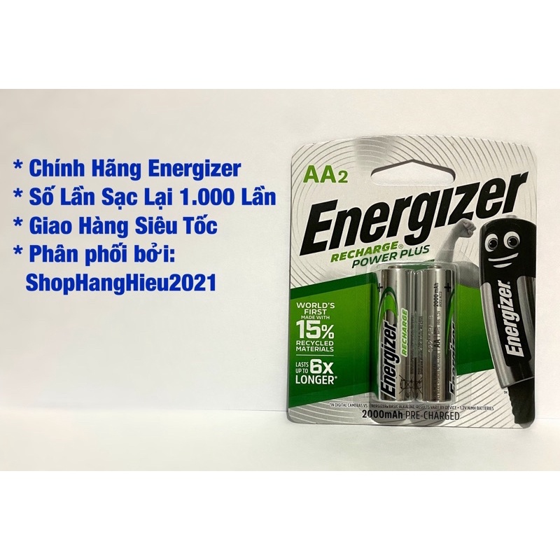 Pin Sạc AA / AAA Energizer  Hàng Chính Hãng DKSH Việt Nam Vỉ 2 Viên