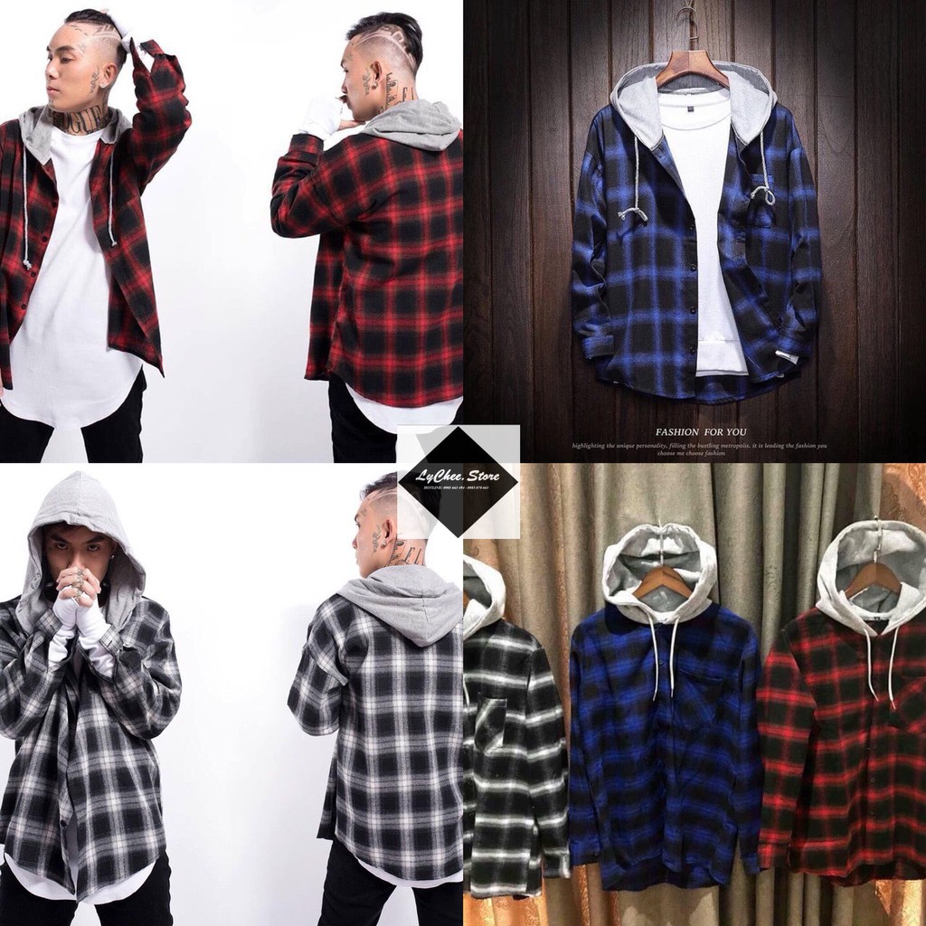 [ MUA 2 GIẢM 30% ]ÁO SƠ MI FLANNEL NÓN XÁM FORM UNISEX