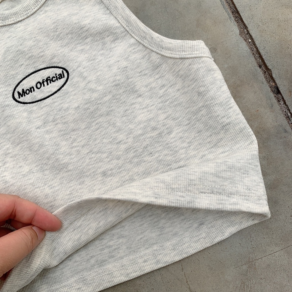 Áo Tank Top Mon Chất Thun Gân Dày Dặn Hình Thêu SS0307