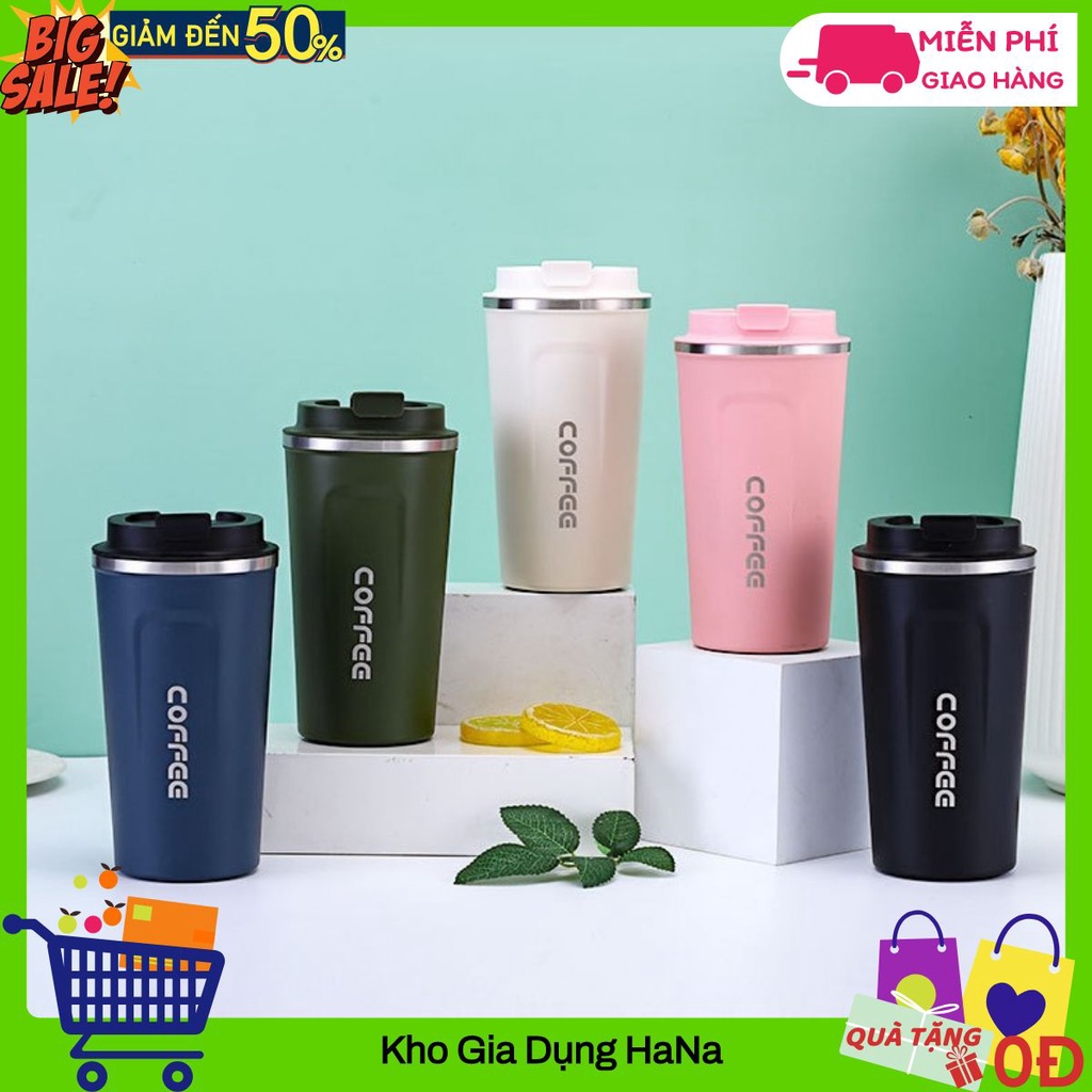 Ly giữ nhiệt🥤Cốc giữ nhiệt coffee 510ml lõi inox 304 cực bền nắp đậy chống tràn đựng đồ uống nóng lạnh tới 12h HÀNG XỊN