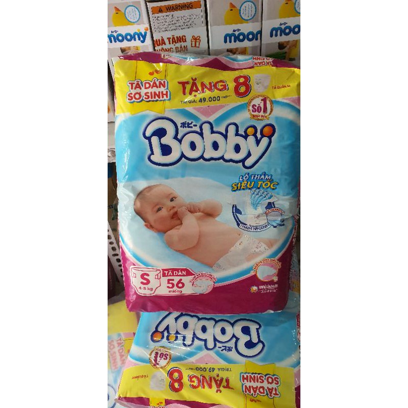 [TẶNG 8M BỈM QUẦN M]Bỉm bobby dán S56