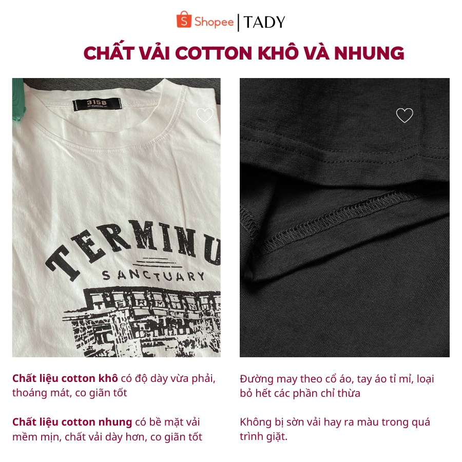 Áo Thun Cotton Khô Quảng Châu Form Rộng TERMINUS - Phông 3158 Khô Nam Nữ Cotton Oversize