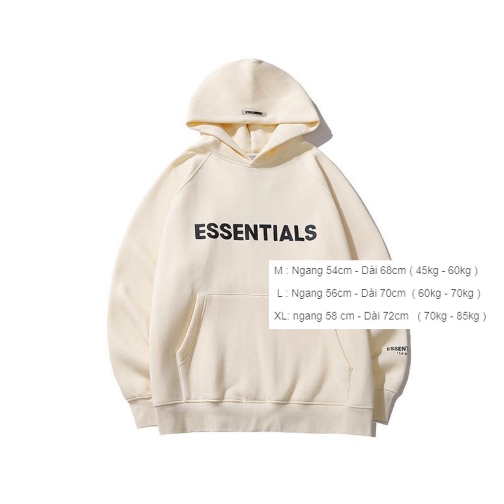 [Mã SR101512 giảm 25% đơn 50K] Áo nỉ hoodie Essentials In cao su nổi Sownfashion shop , áo nỉ bông unisex nam nữ | BigBuy360 - bigbuy360.vn