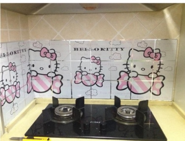 DECAL DÁN TƯỜNG CHỐNG DẦU HELLO KITTY