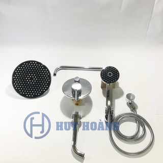 Bộ sen cây tắm đứng âm tường nóng lạnh inox 304 cao cấp hàn quốc daewon sa1405#b (củ sen tắm âm tường, bát sen, bộ dây b